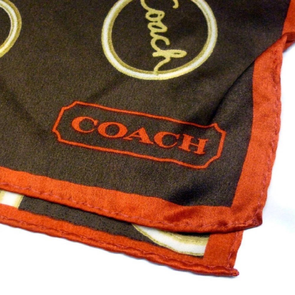 Coach Vintage Silk Scarf with Coach logos throughout. Stunning accessory - Picture 3 of 5